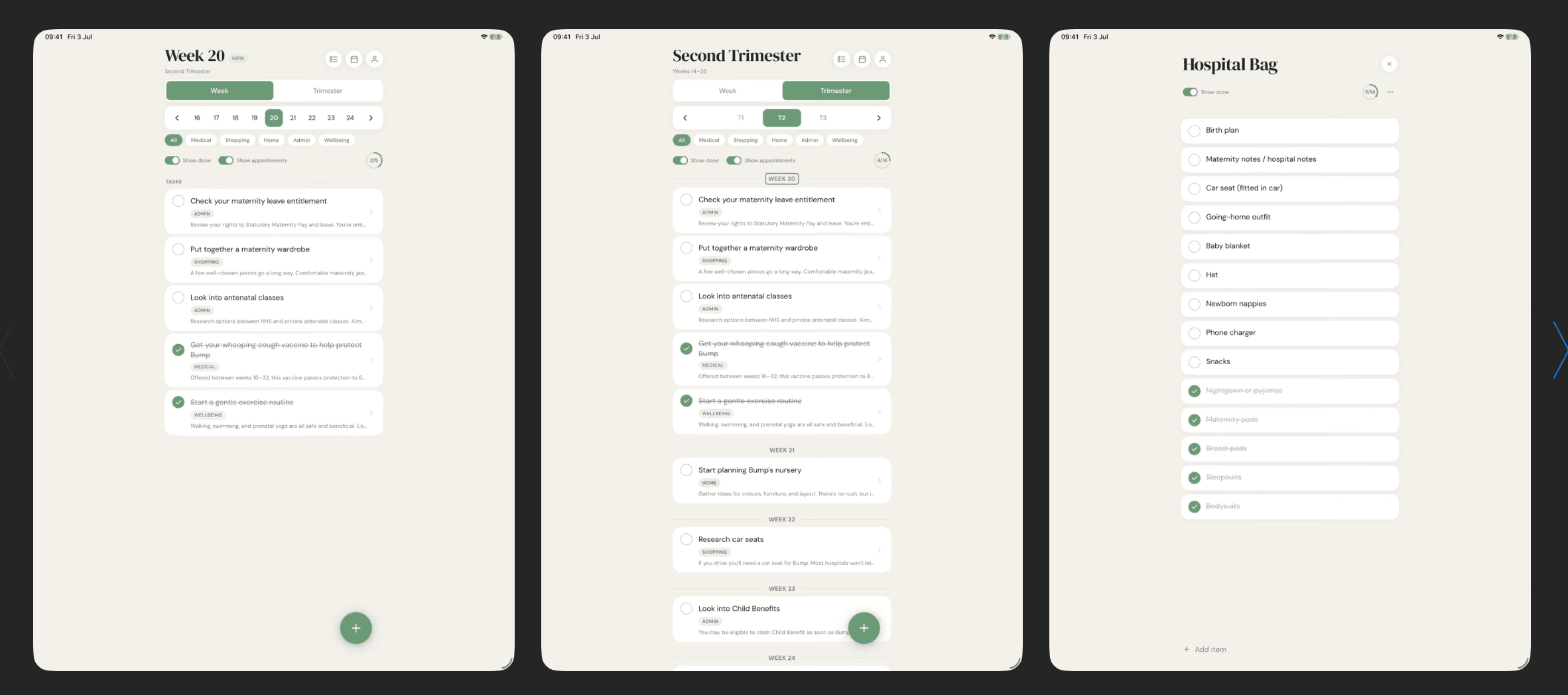 First Steps pregnancy app screenshot